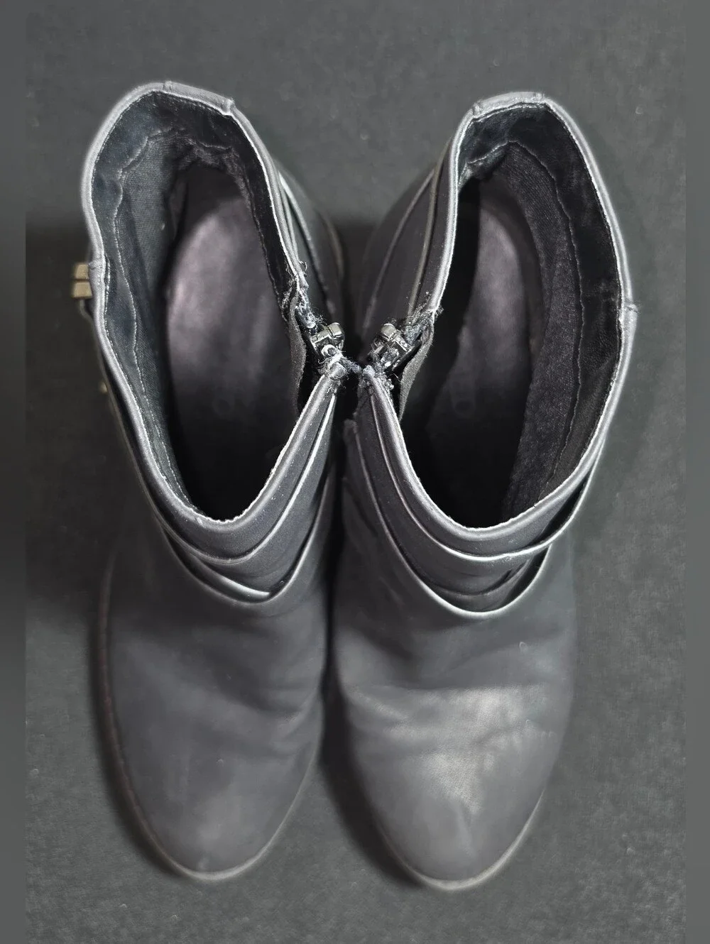 Girls' Black Ankle Booties with Wrap Strap